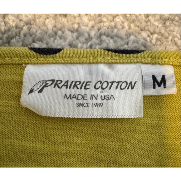 Prairie Cotton Black/Yellow Polka Dot Top with Pockets, Women's Size M - Picture 2 of 6